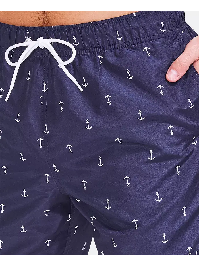 Мужские быстросохнущие плавки с якорным принтом 8" Nautica — изображение 4 из 10, темно-синий