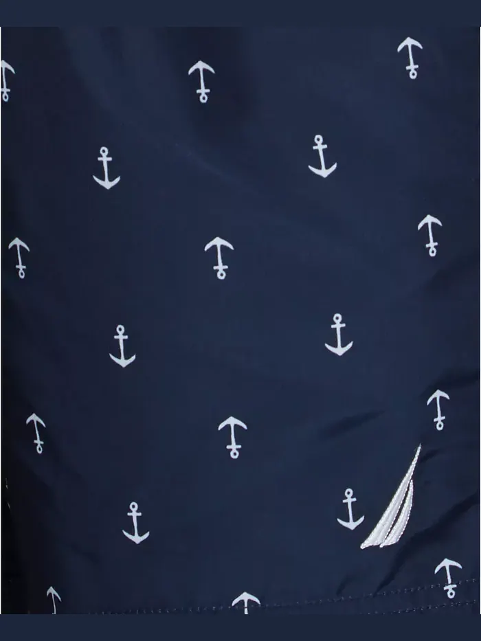Мужские быстросохнущие плавки с якорным принтом 8" Nautica — изображение 10 из 10, темно-синий