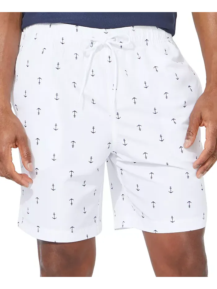 Мужские быстросохнущие плавки с якорным принтом 8" Nautica — изображение 1 из 11, яркий белый