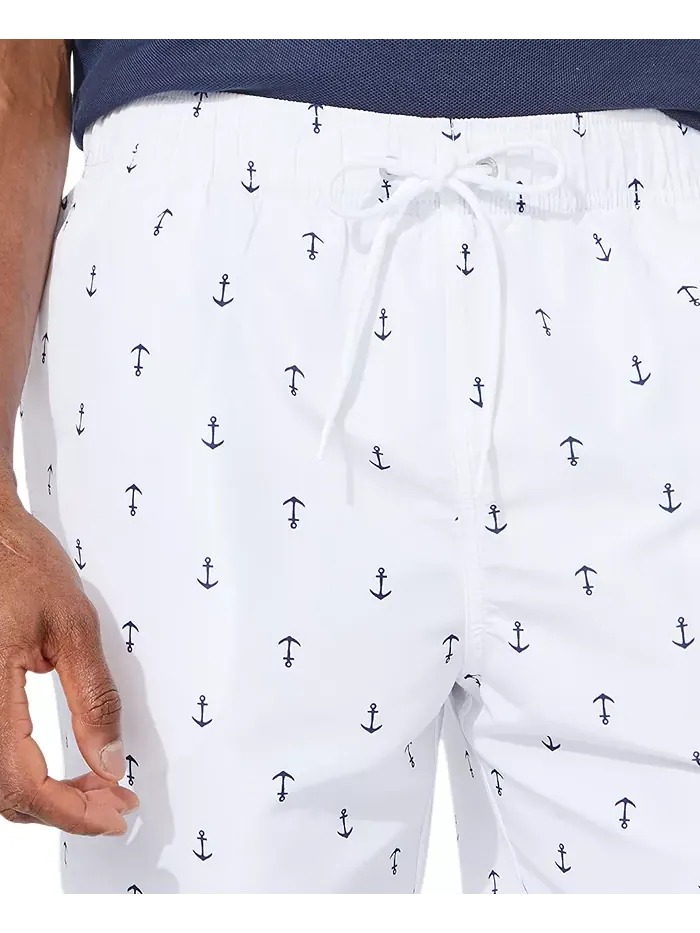 Мужские быстросохнущие плавки с якорным принтом 8" Nautica — изображение 11 из 11, яркий белый