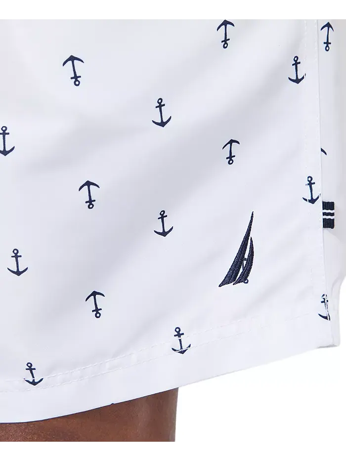 Мужские быстросохнущие плавки с якорным принтом 8" Nautica — изображение 10 из 11, яркий белый