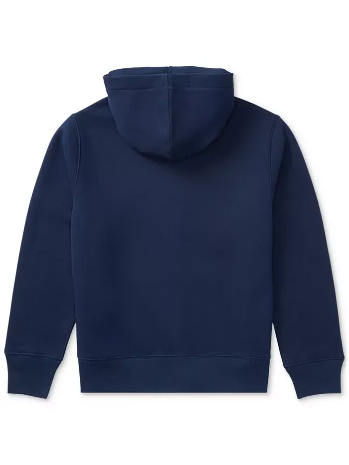 Хлопковый флисовый худи на молнии для мальчиков Big Boys Polo Ralph Lauren — изображение 5 из 7, темно-синий