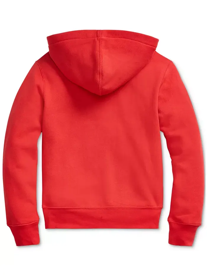 Хлопковый флисовый худи на молнии для мальчиков Big Boys Polo Ralph Lauren — изображение 7 из 7, темно-синий