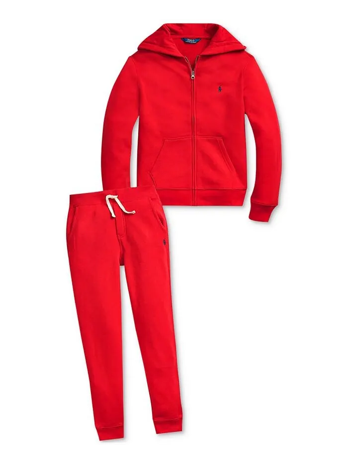 Толстовка на молнии из хлопкового флиса для больших мальчиков Polo Ralph Lauren — изображение 4 из 12, красный