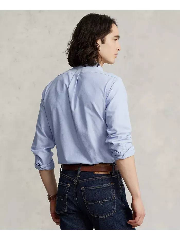 Мужская классическая оксфордская рубашка с длинным рукавом Polo Ralph Lauren — изображение 2 из 5, синий