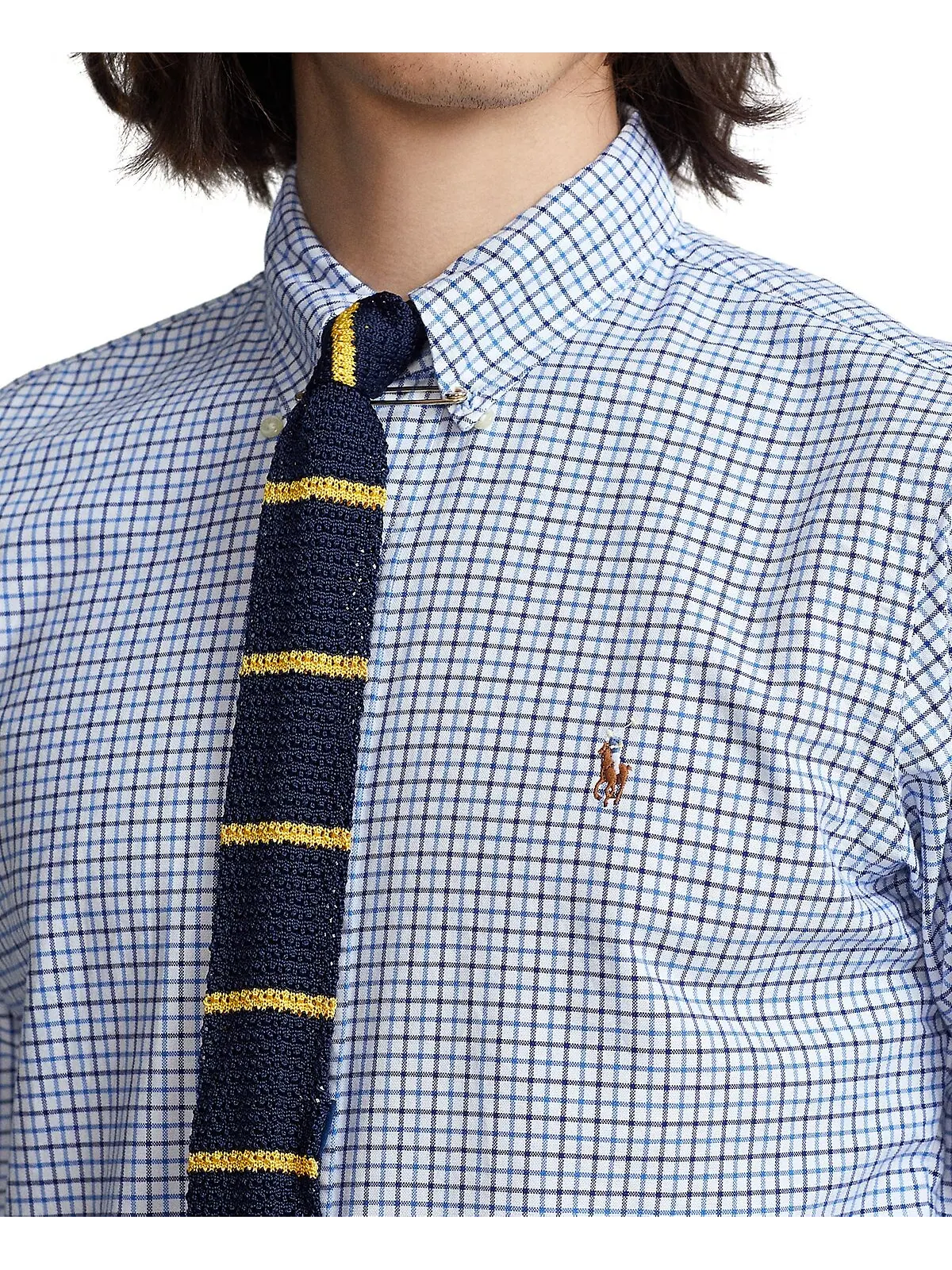 Мужская оксфордская рубашка классического кроя с длинным рукавом Polo Ralph Lauren — изображение 3 из 5, синий/белый