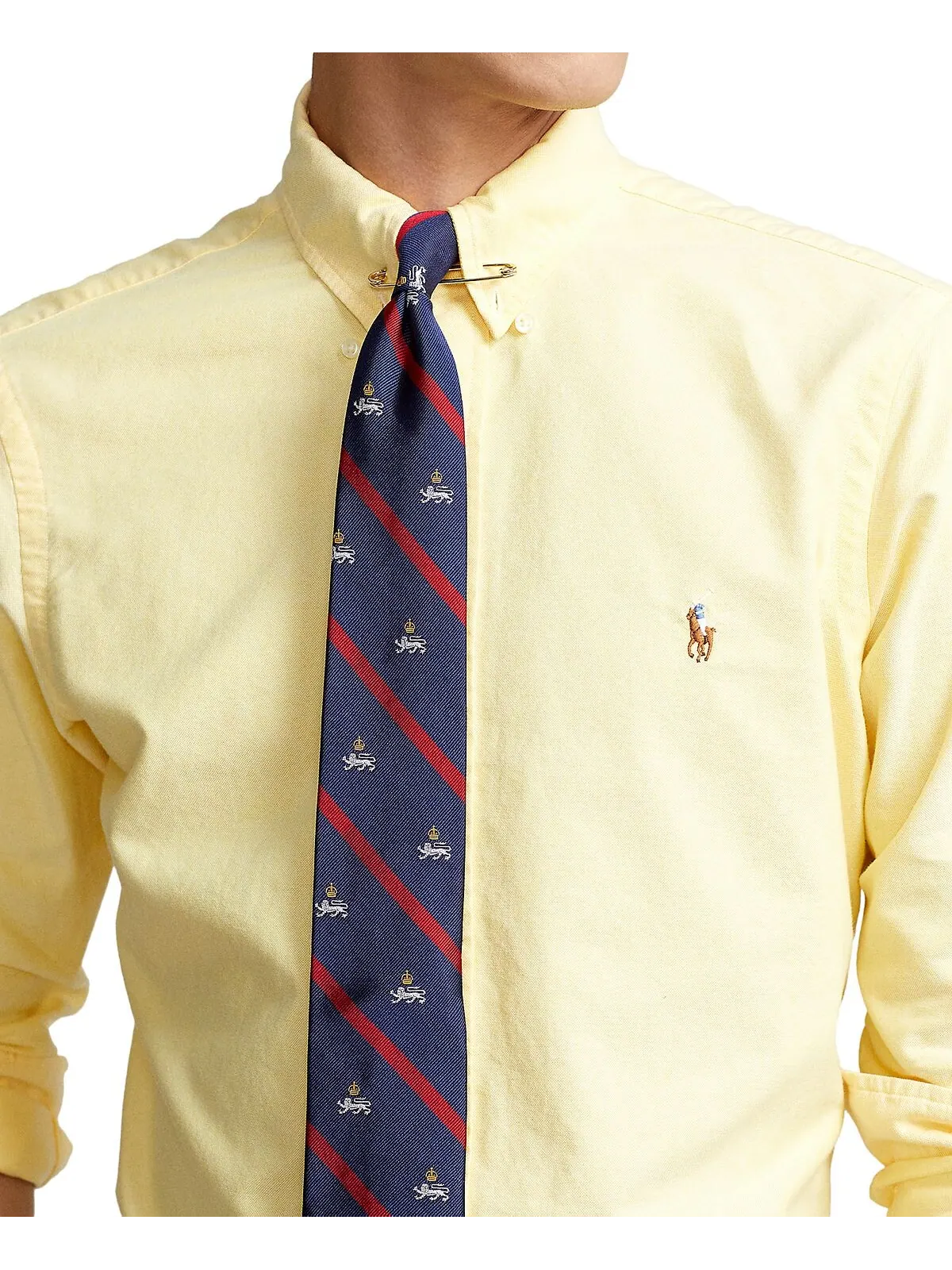 Мужская оксфордская рубашка классического кроя с длинным рукавом Polo Ralph Lauren — изображение 3 из 6, желтый