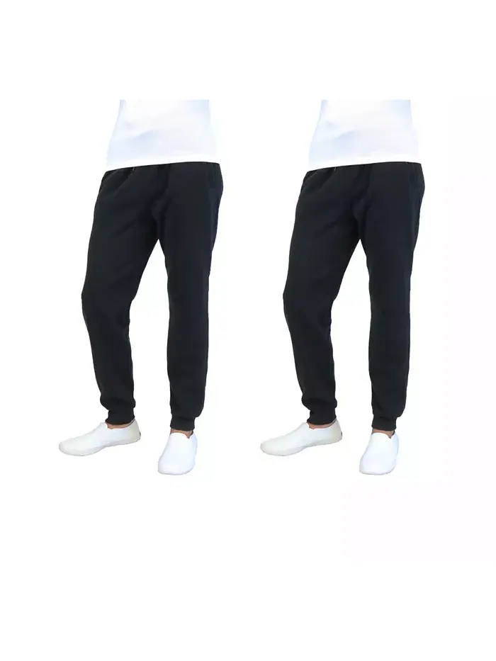 Мужские утепленные спортивные брюки Slim-Fit, 2 пары Galaxy By Harvic — изображение 1 из 3, черный