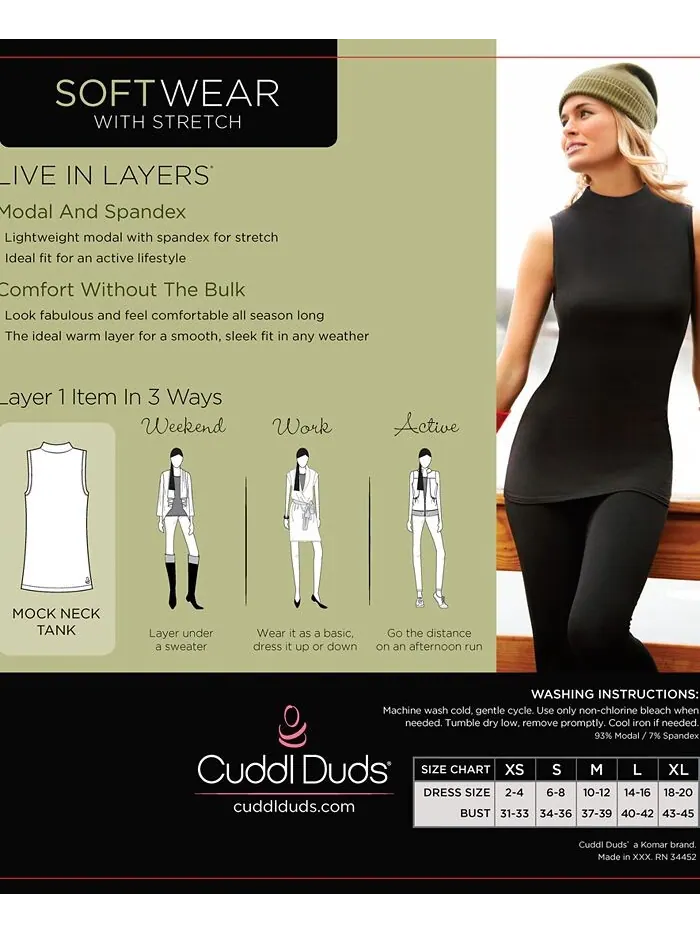 Женская эластичная майка из мягкой одежды Cuddl Duds — изображение 3 из 4, белый