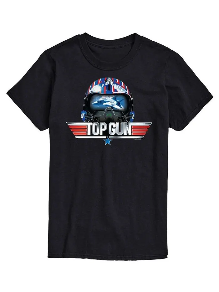 Мужская футболка с принтом Top Gun Logo Helmet AIRWAVES — изображение 1 из 2, черный