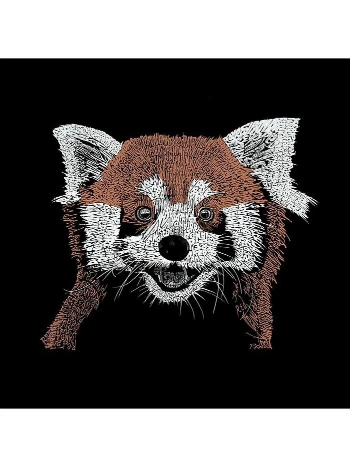 Мужская футболка премиум-класса Word Art — Red Panda LA Pop Art — изображение 2 из 2, черный