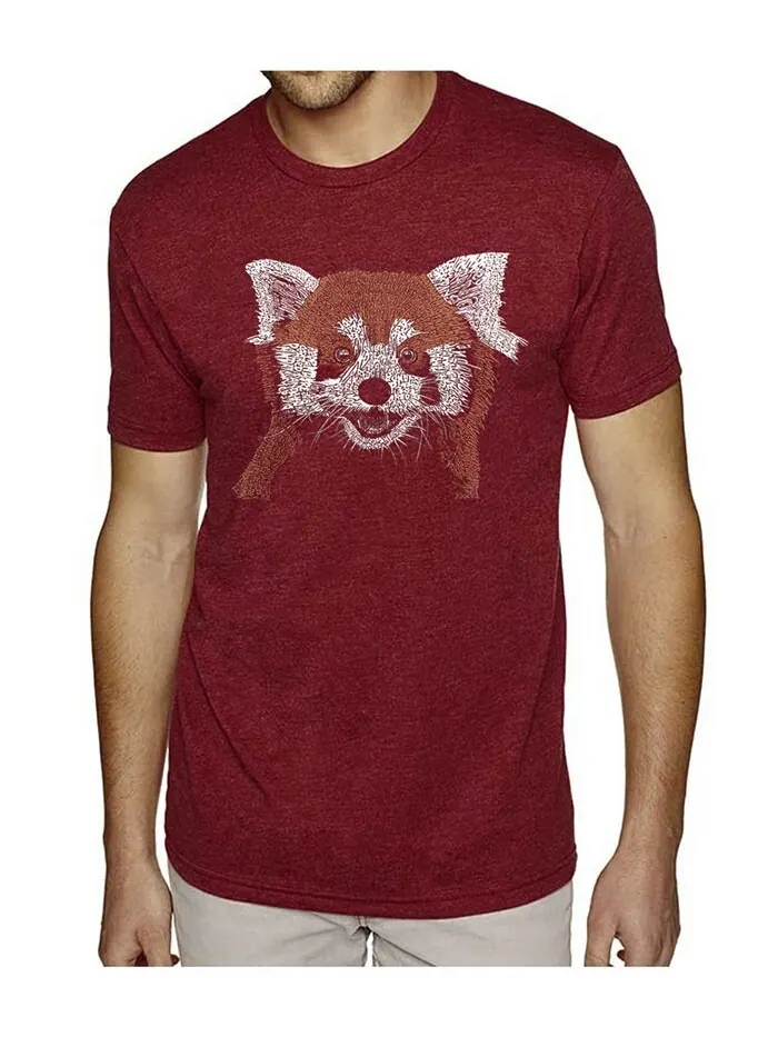 Мужская футболка премиум-класса Word Art — Red Panda LA Pop Art — изображение 1 из 1, бордовый