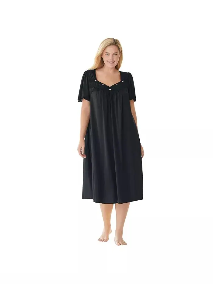 Короткое шелковистое платье с кружевной отделкой Only Necessities для женщин больших размеров Only