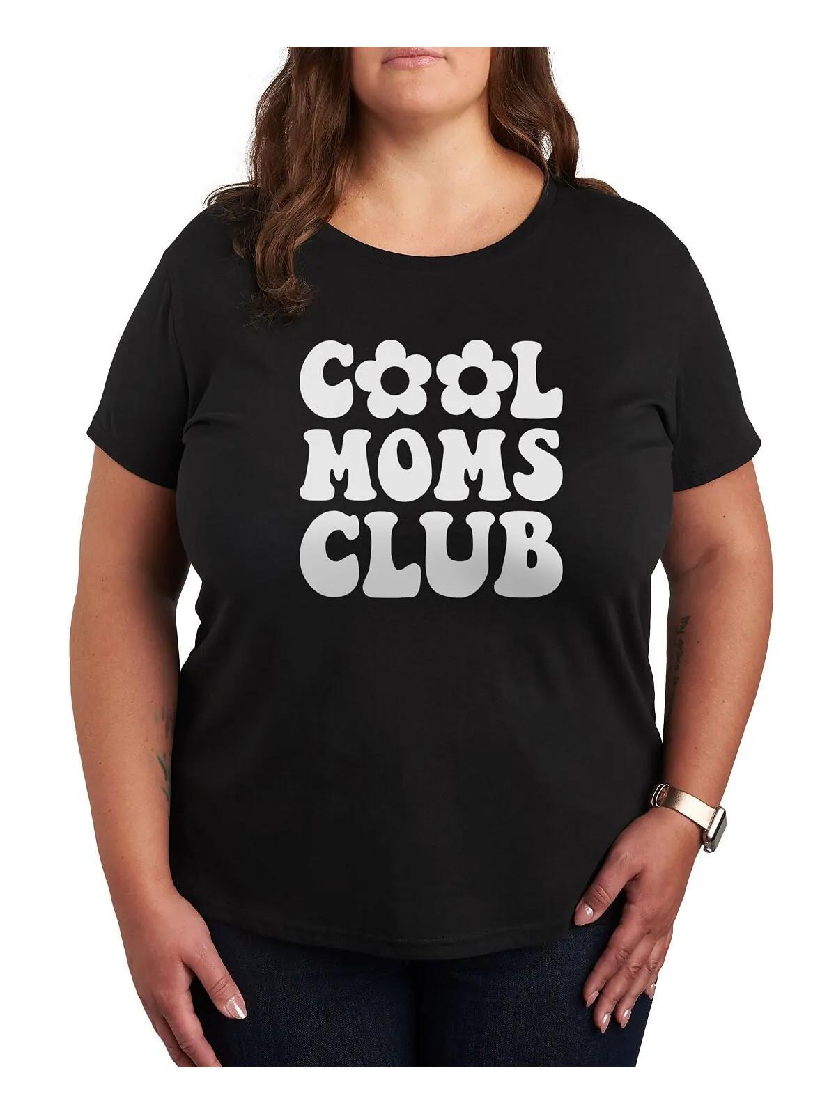 Модная футболка с рисунком больших размеров Cool Moms Club Air Waves