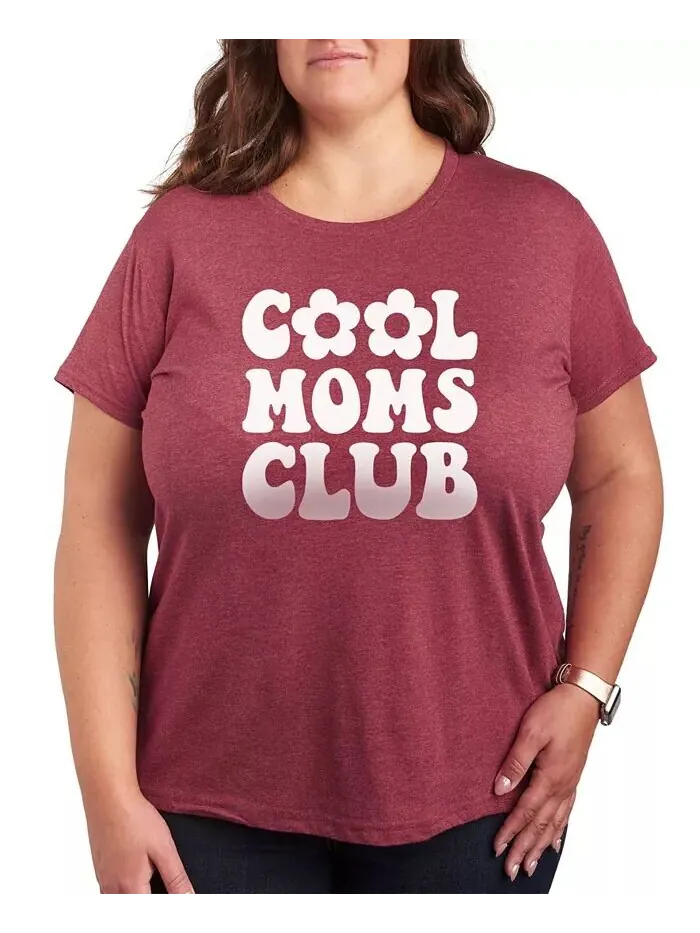 Модная футболка с рисунком больших размеров Cool Moms Club Hybrid Apparel — изображение 1 из 2, красный