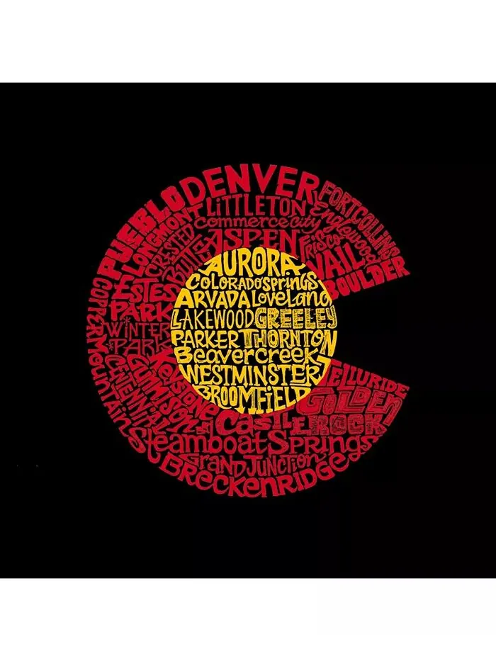 Мужская толстовка Word Art Colorado с круглым вырезом LA Pop Art — изображение 2 из 2, серый