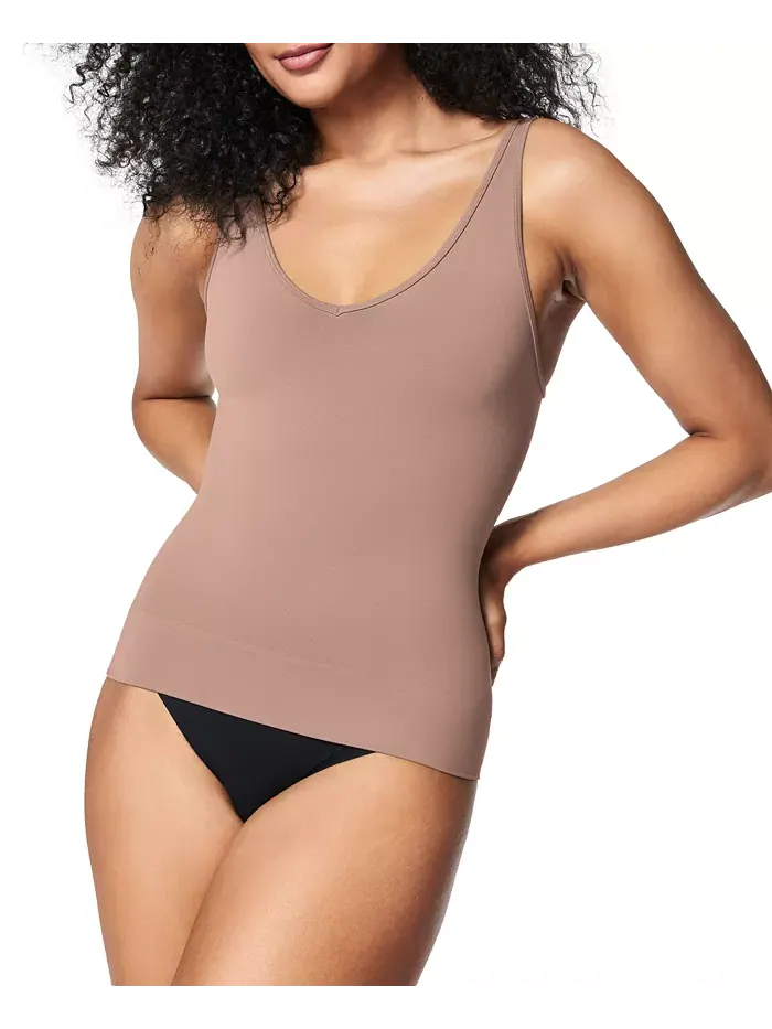 Женский повседневный бесшовный утягивающий топ SPANX — изображение 1 из 3, коричневый