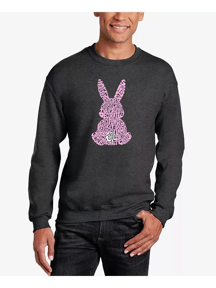 Мужской свитшот Word Art с принтом "Easter Bunny" LA Pop Art — изображение 1 из 3, темный серый