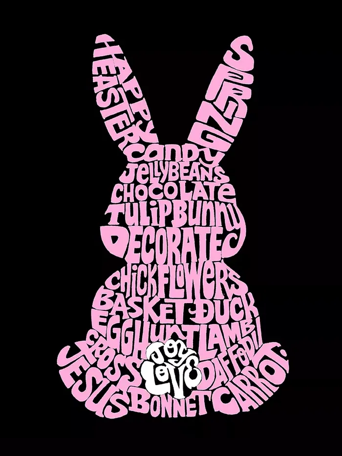 Мужской свитшот Word Art с принтом "Easter Bunny" LA Pop Art — изображение 3 из 3, темный серый