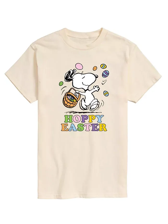 Мужская футболка с коротким рукавом Peanuts Snoopy Hoppy Easter AIRWAVES — изображение 1 из 3, бежевый хаки