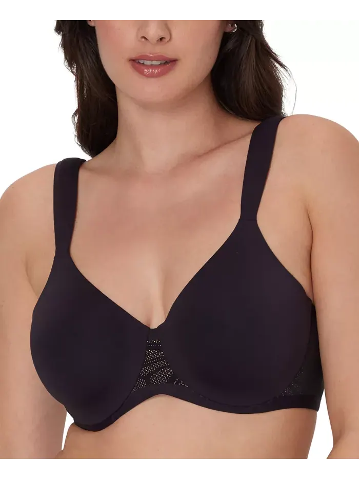 Женский бюстгальтер с эффектом сглаживания на косточках Coolest Smoothing Underwire T-Shirt Bra — изображение 1 из 5, черный