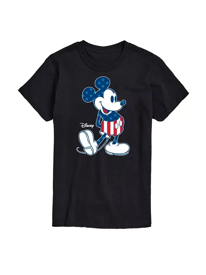 Мужская футболка с коротким рукавом Disney Mickey Mouse American AIRWAVES — изображение 1 из 3, черный