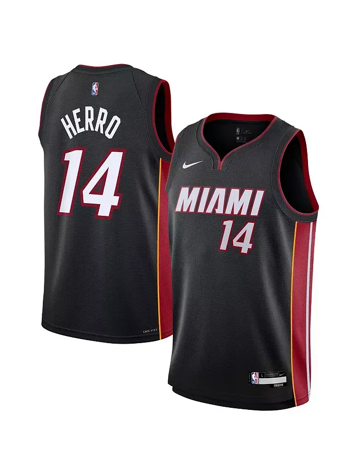 Футболка баскетбольная Miami Heat Tyler Herro для подростков - Icon Edition — изображение 1 из 3, черный