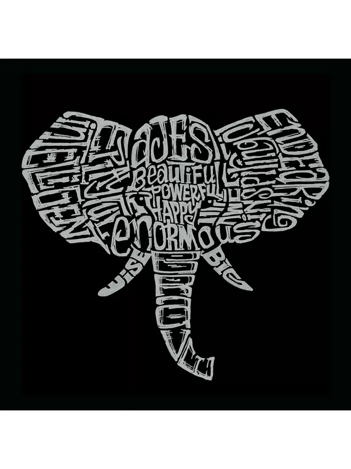 Мужская худи с принтом - Elephant Tusks LA Pop Art — изображение 3 из 3, темный серый