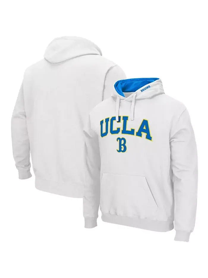 Мужская толстовка с капюшоном UCLA Bruins Arch Logo 3.0 Colosseum — белый