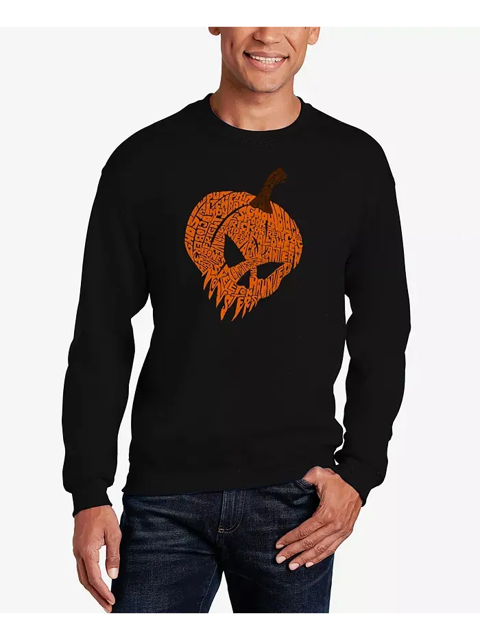 Мужской свитшот с принтом Evil Pumpkin Word Art LA Pop Art — изображение 1 из 3, черный