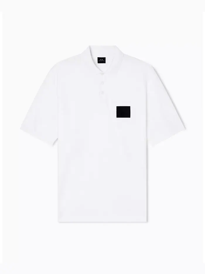 Мужская поло AX Box из мерсеризованного пике A|X Armani Exchange — изображение 5 из 5, бежевый/бежевый