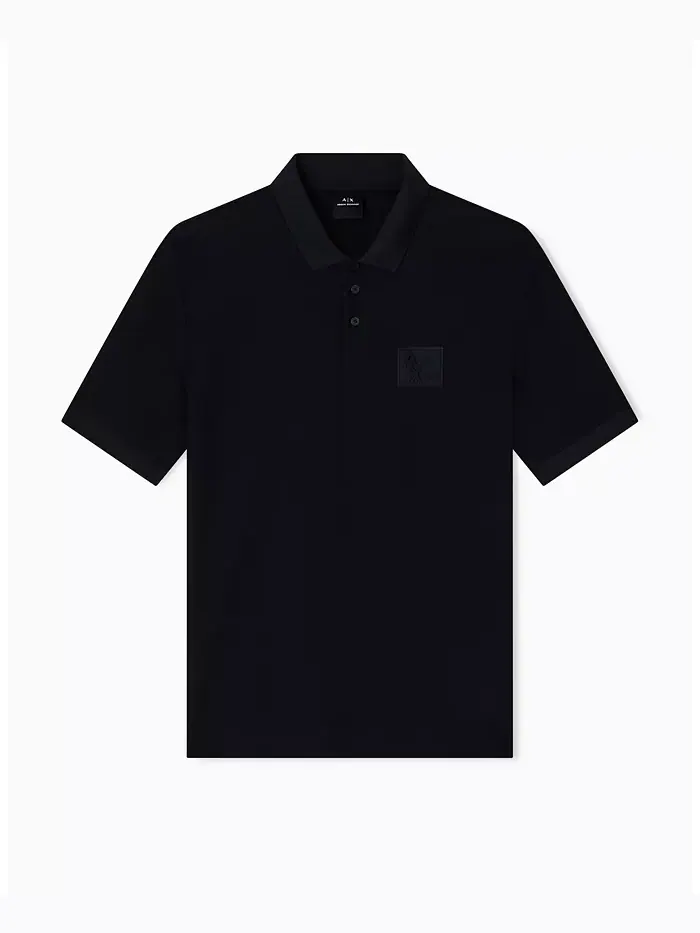 Мужская поло AX Box из мерсеризованного пике A|X Armani Exchange — изображение 5 из 5, черный