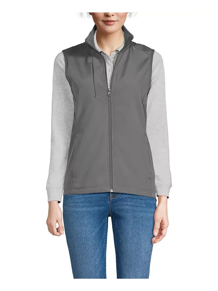 Женская куртка Soft Shell Lands' End — изображение 1 из 4, серый