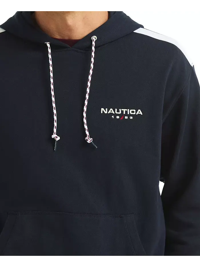 Мужская худи с длинными рукавами и лентой на плечах Nautica — изображение 2 из 3, синий