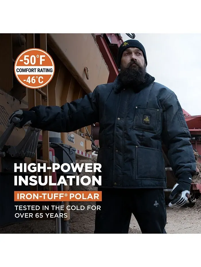 Мужская утепленная куртка Polar из туфа с мягким флисовым воротником RefrigiWear — изображение 2 из 3, темно-синий