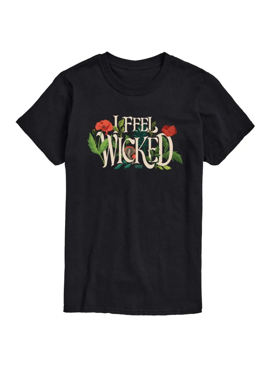 Мужская футболка с коротким рукавом и графическим принтом "Wicked Part 2 I Feel Wicked" AIRWAVES — изображение 1 из 3, черный