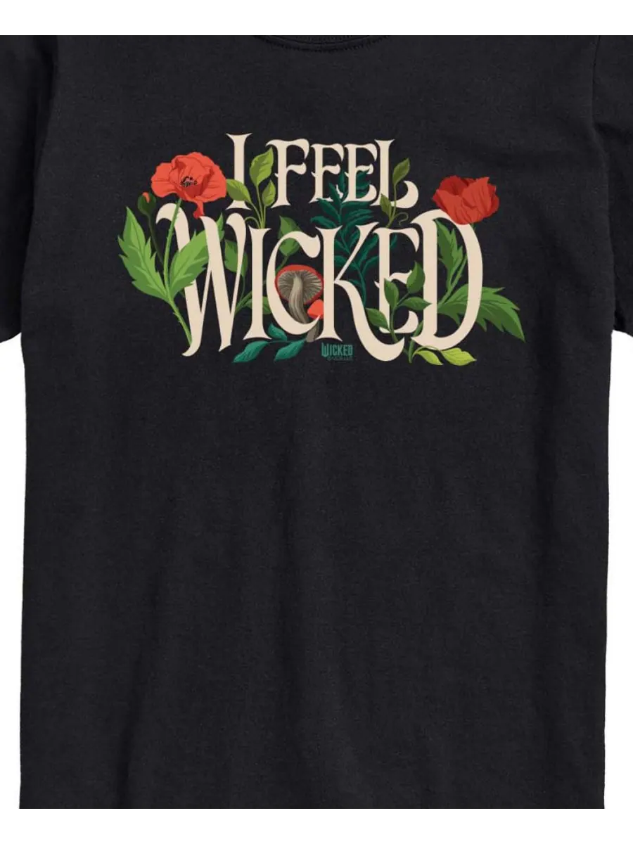 Мужская футболка с коротким рукавом и графическим принтом "Wicked Part 2 I Feel Wicked" AIRWAVES — изображение 3 из 3, черный