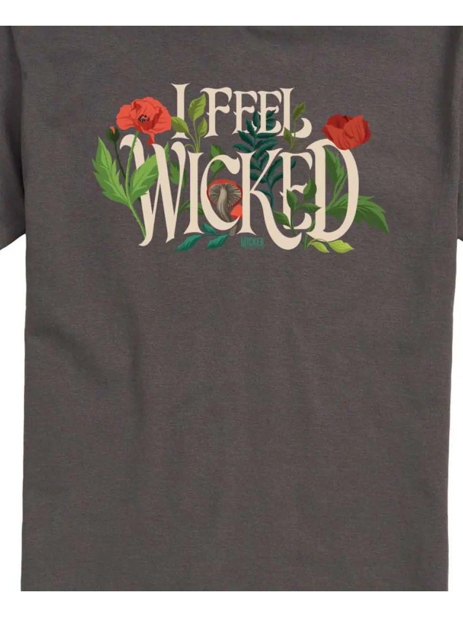 Мужская футболка с коротким рукавом и графическим принтом "Wicked Part 2 I Feel Wicked" AIRWAVES — изображение 3 из 3, серый