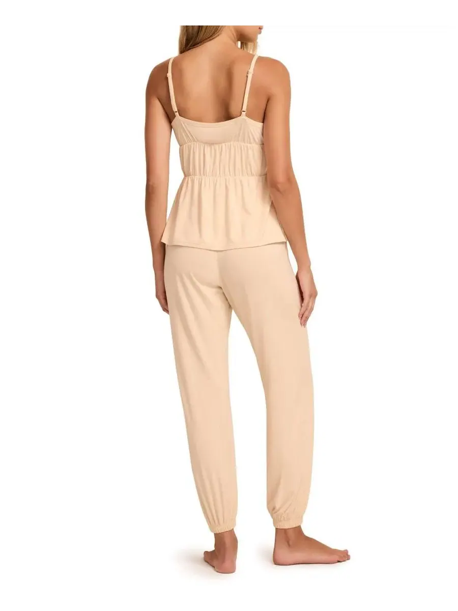 Комплект пижамы с ками и брюками Paulina Cami And Pants Pajama Set Adore Me — изображение 3 из 5, светлый бежевый
