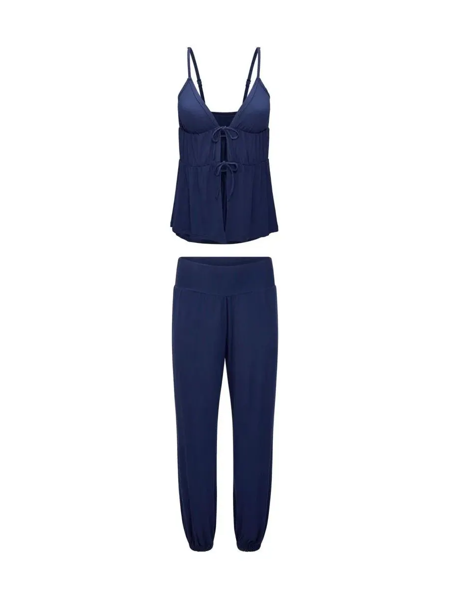 Женский пижамный комплект Paulina Cami And Pants Pajama Set Adore Me — изображение 4 из 5, синий