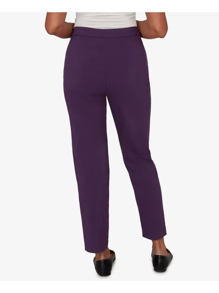 Брюки со скрытой панелью для живота, модель Petite Colored Allure Stretch Alfred Dunner — изображение 5 из 5, сливавый
