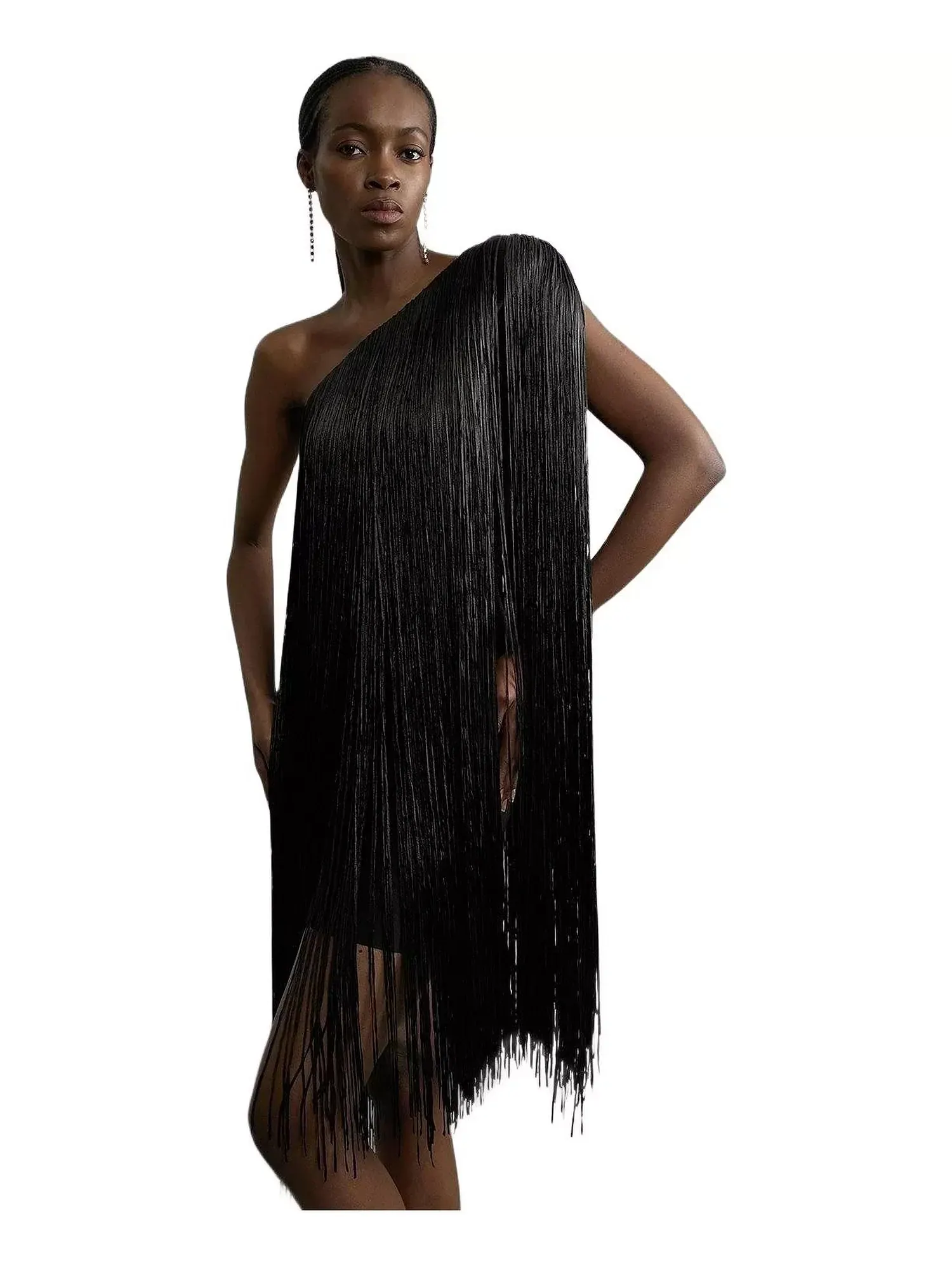 Платье Karen Millen Asymmetric Draped Fringe Mini