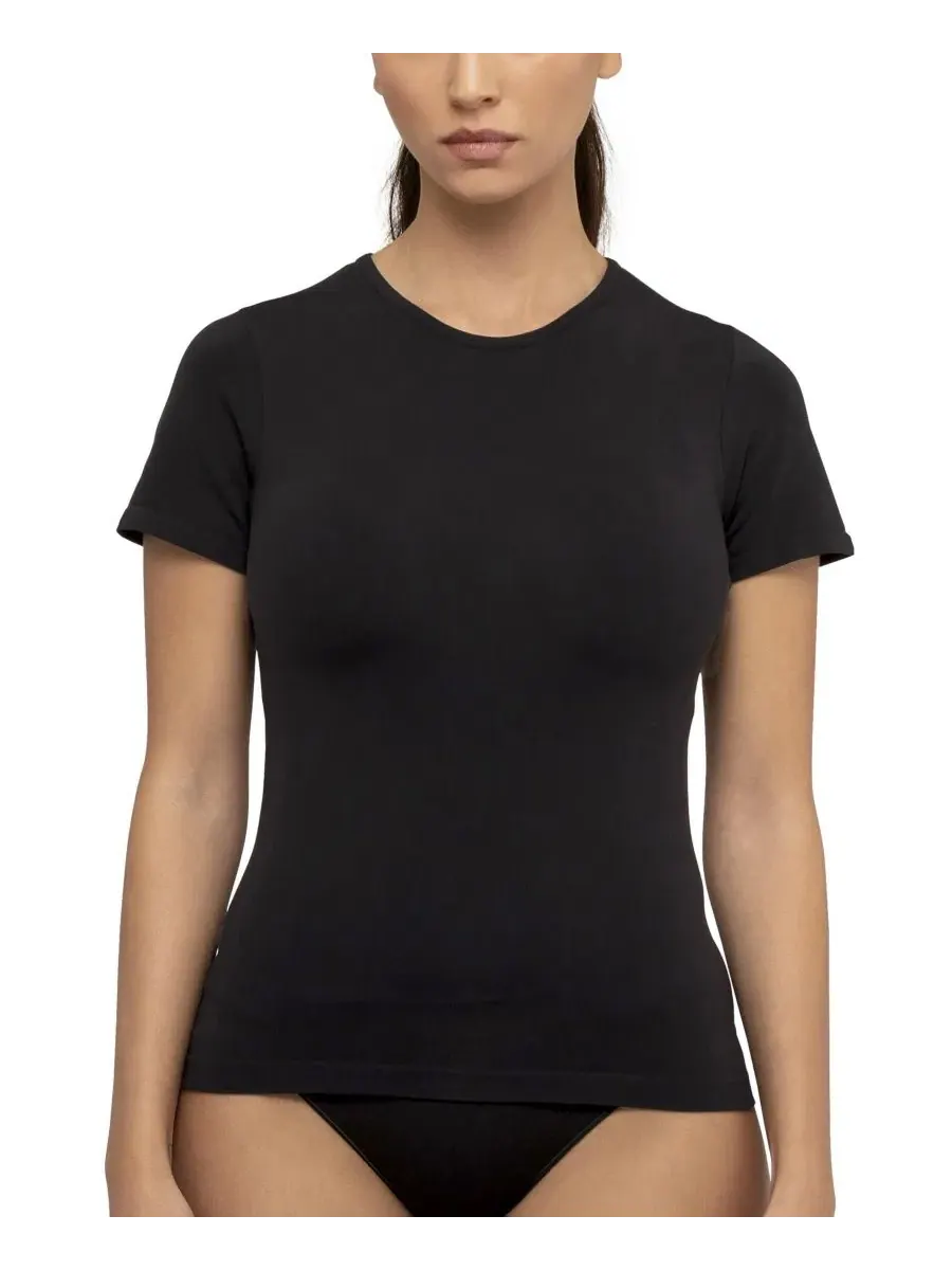 Футболка женская с коротким рукавом, The Perfect Short-Sleeve Crewneck T-Shirt Underoutfit — черный