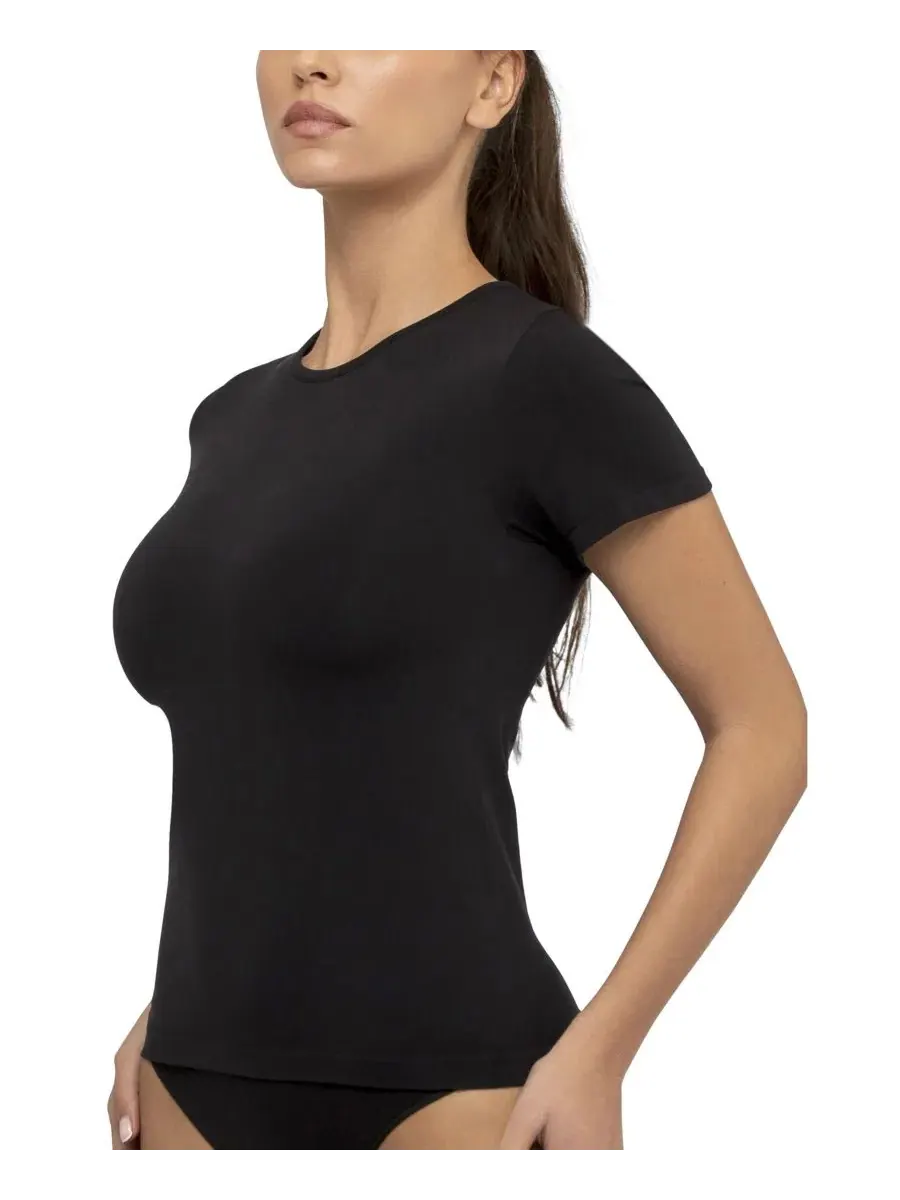 Футболка женская с коротким рукавом, The Perfect Short-Sleeve Crewneck T-Shirt Underoutfit — изображение 3 из 5, черный