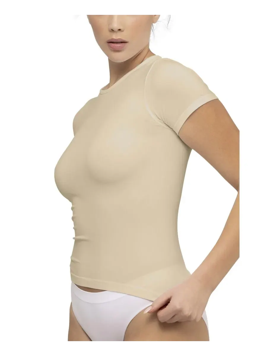 Женская футболка с коротким рукавом The Perfect Short-Sleeve Crewneck T-Shirt Underoutfit, Wood Ash — изображение 3 из 6