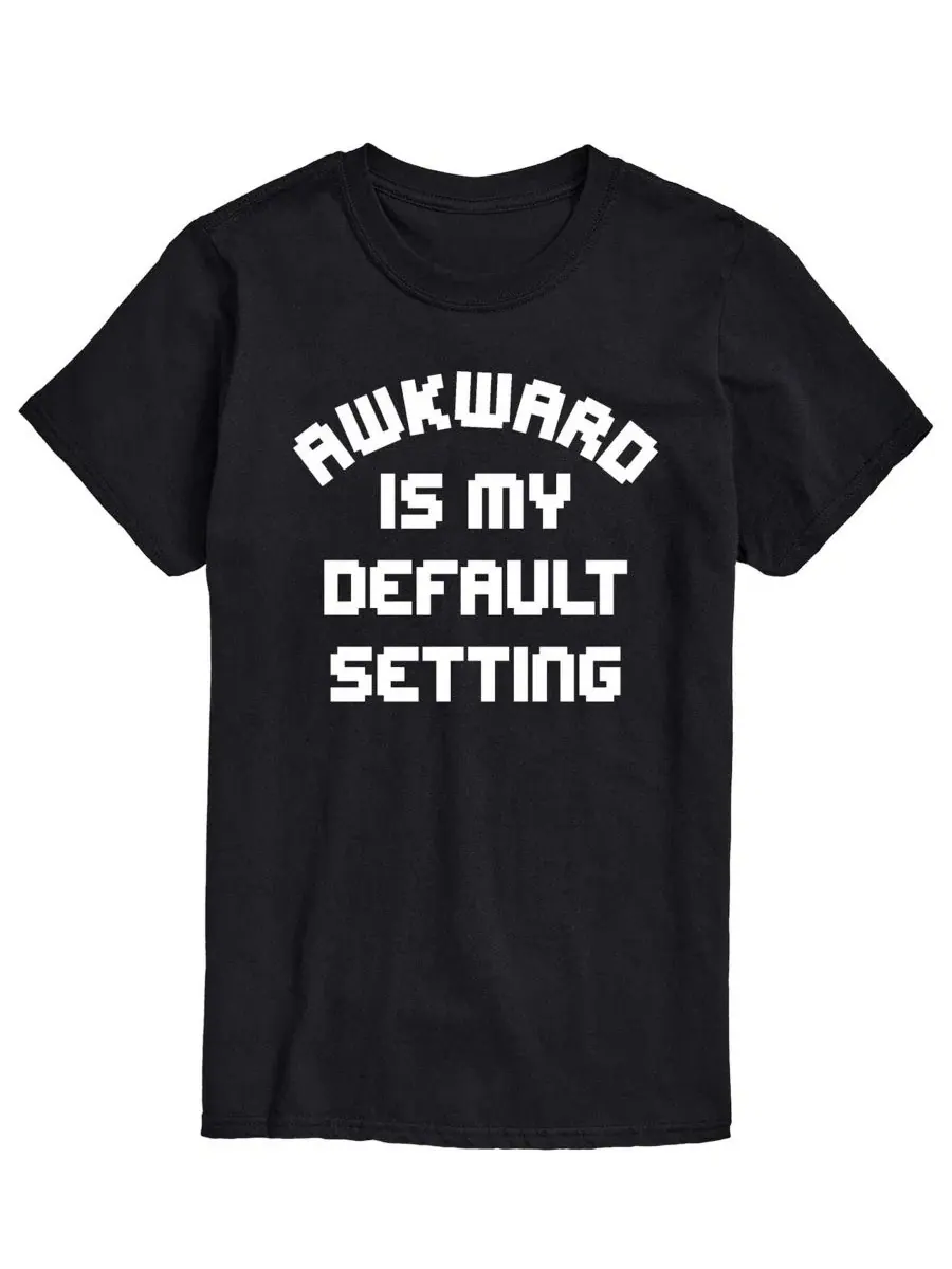 Футболка с коротким рукавом, с принтом, Awkward Is My Default Setting AIRWAVES — изображение 1 из 3, черный