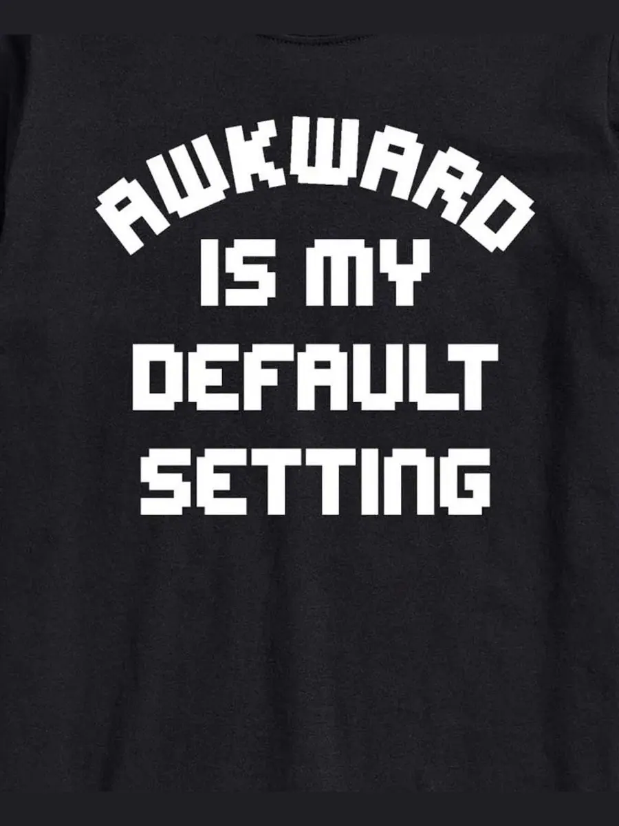 Футболка с коротким рукавом, с принтом, Awkward Is My Default Setting AIRWAVES — изображение 3 из 3, черный