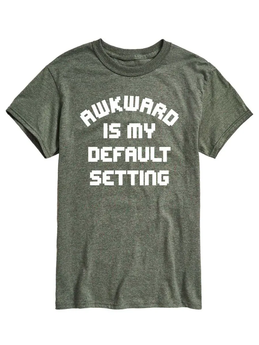 Футболка мужская с коротким рукавом с принтом Awkward Is My Default Setting AIRWAVES — изображение 1 из 3, зеленый