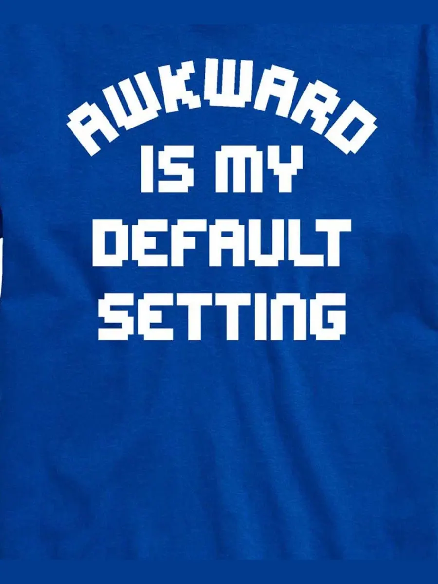 Футболка с коротким рукавом, с принтом, Awkward Is My Default Setting AIRWAVES — изображение 3 из 3, синий