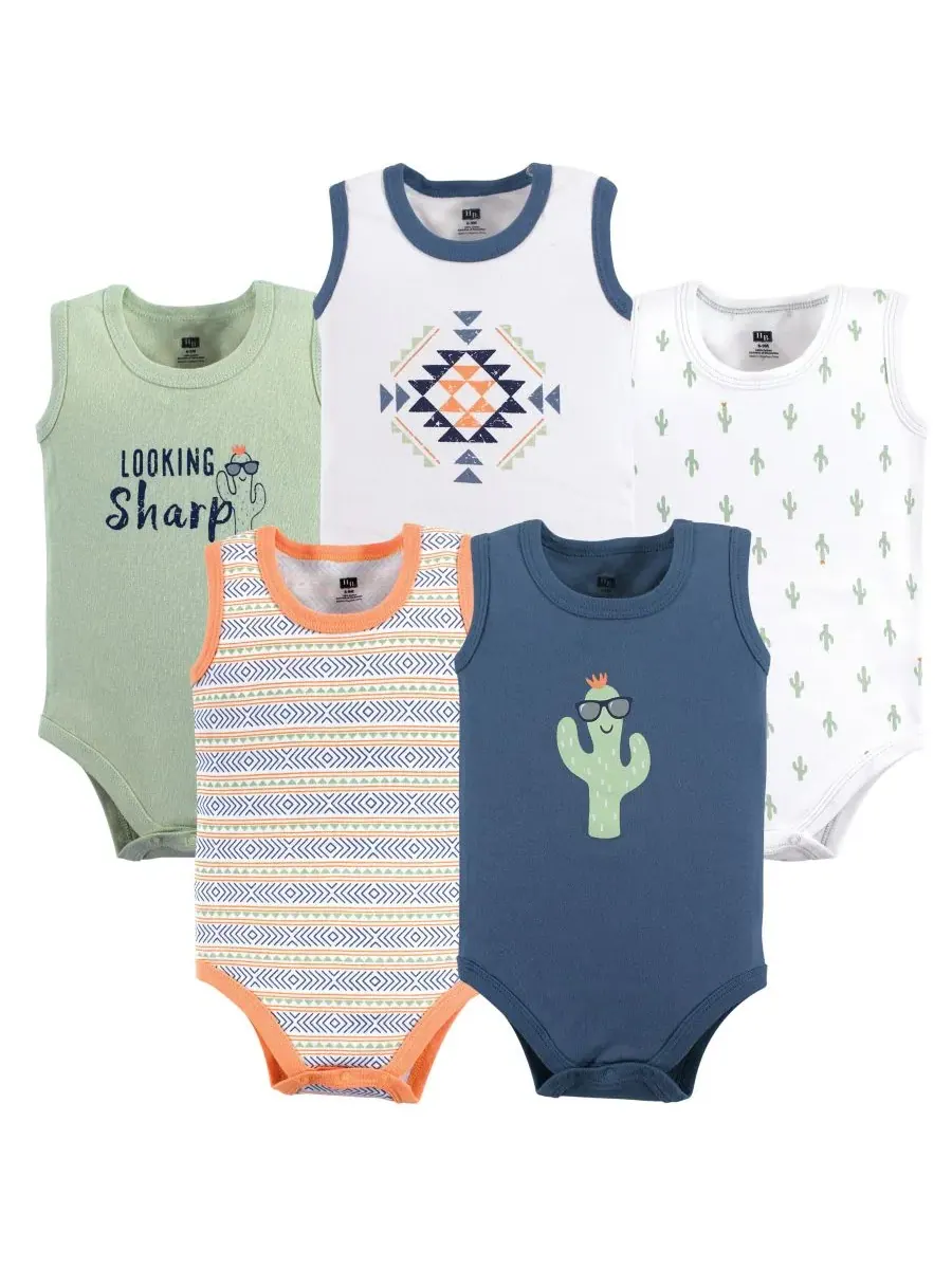Мягкие хлопковые комбинезоны без рукавов Hudson Baby — изображение 1 из 1, кактус